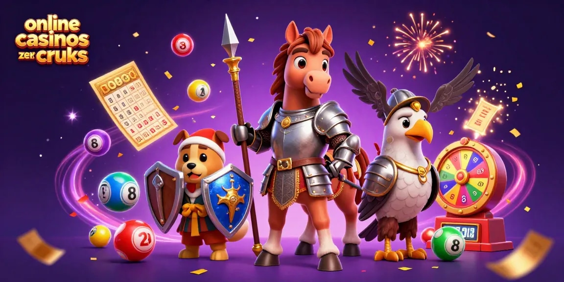 Experience the excitement of online casinos zonder cruks with knights and lottery elements in a vibrant 3D scene.