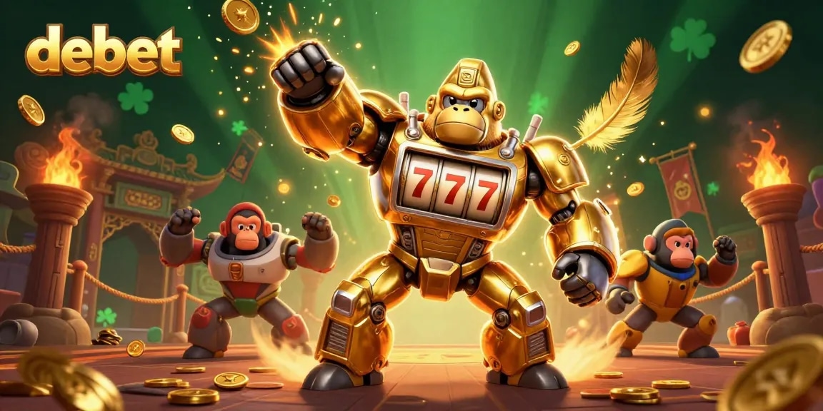Engage with the thrilling debet gaming experience as the golden gorilla mech comes alive!