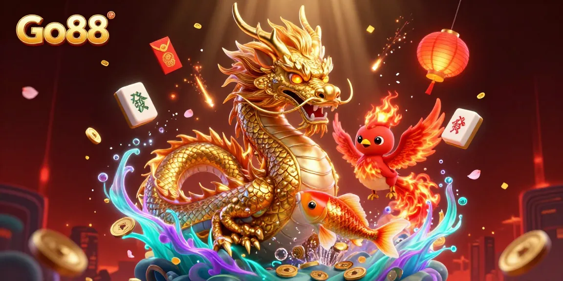 Experience exciting gameplay at Go88 with dynamic dragon and vibrant casino elements
