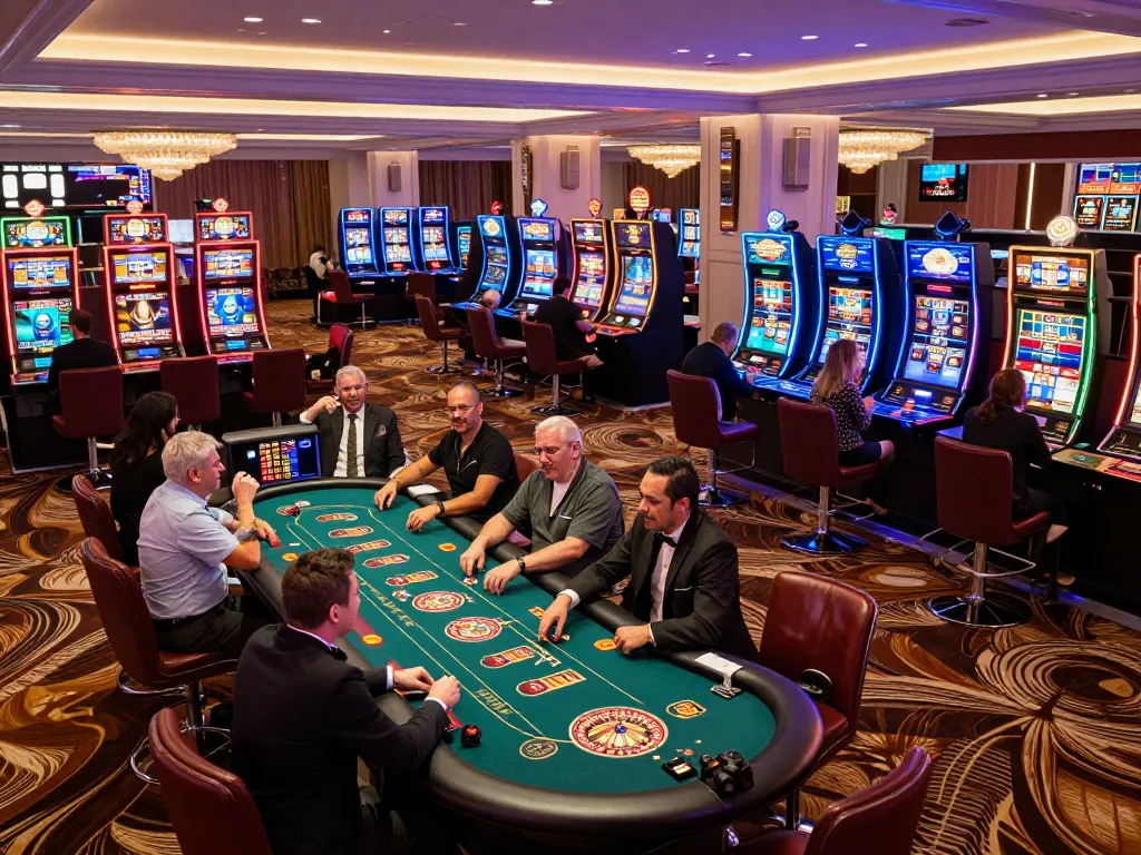 Experience LINK VB88 with players enjoying thrilling casino games in a vibrant setting.