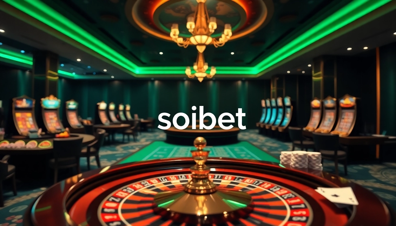 Experience the luxury gaming of soibet with roulette and slot machines in a sophisticated casino.