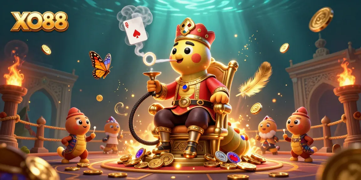 Experience the exciting world of XO88 with a vibrant casino-themed 3D illustration showcasing fun and action.