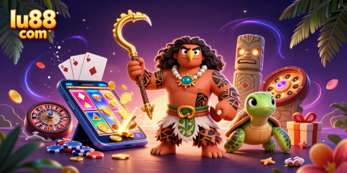 Engage with lu88 com's vibrant slot gaming scene featuring dynamic characters and exciting casino elements.