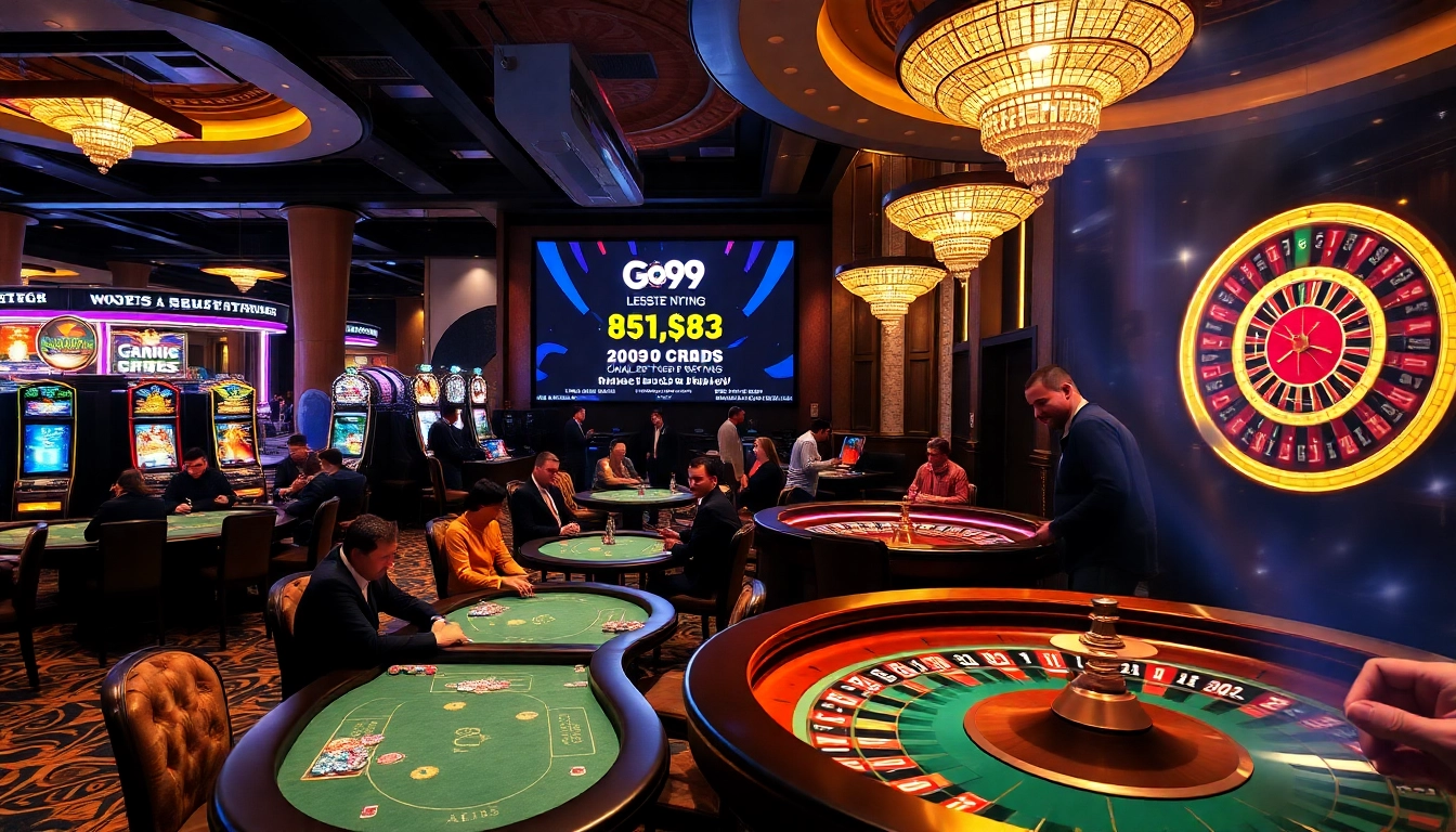 Experience the excitement of the go99 apk in a vibrant casino filled with eager players and bright slot machines.