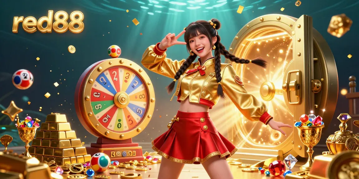 Experience thrilling gaming action at red88 with vibrant illustrations and exciting casino elements.