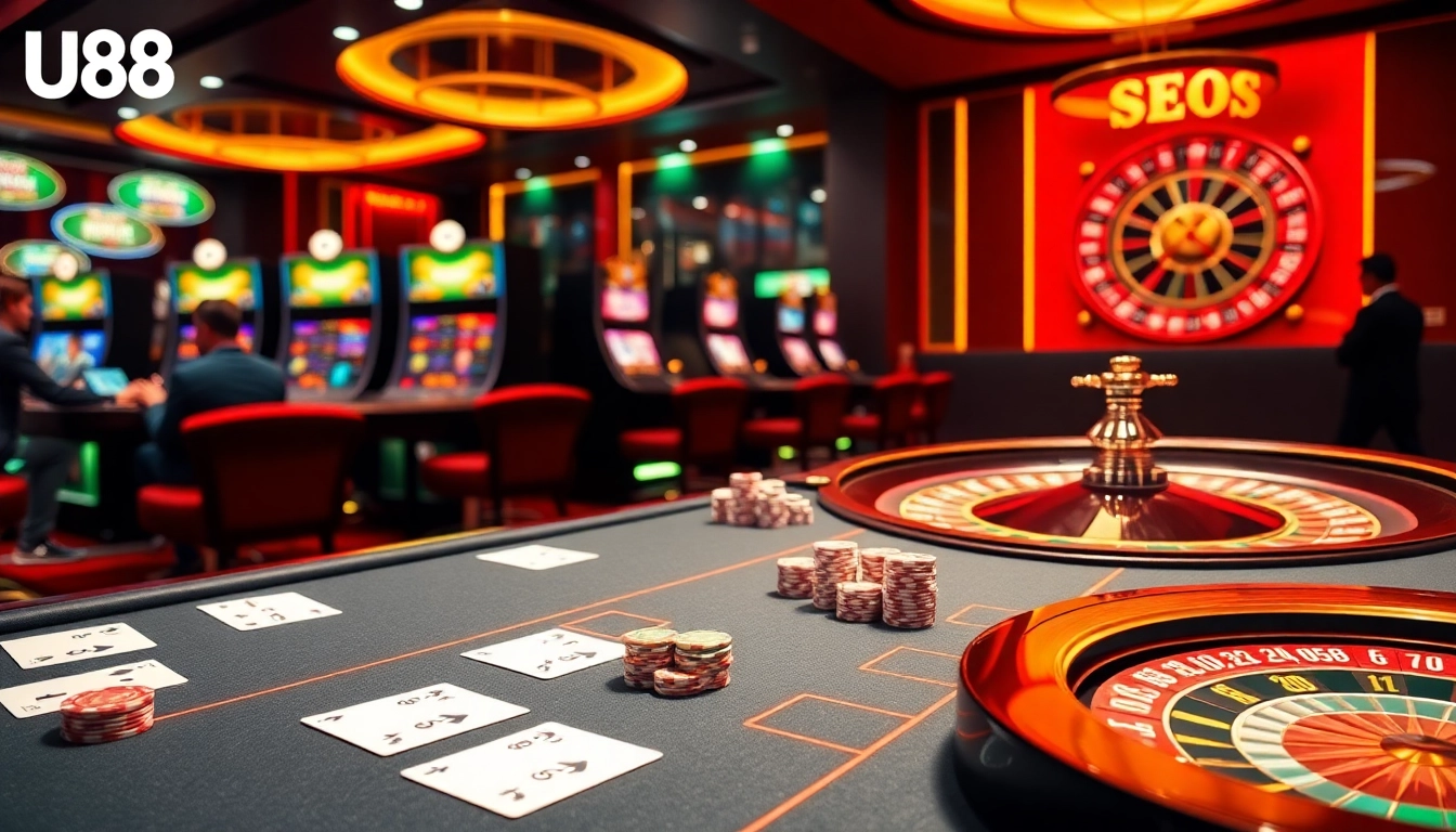 U888 offers an exciting online casino experience with vibrant tables, cards, and slot machines.
