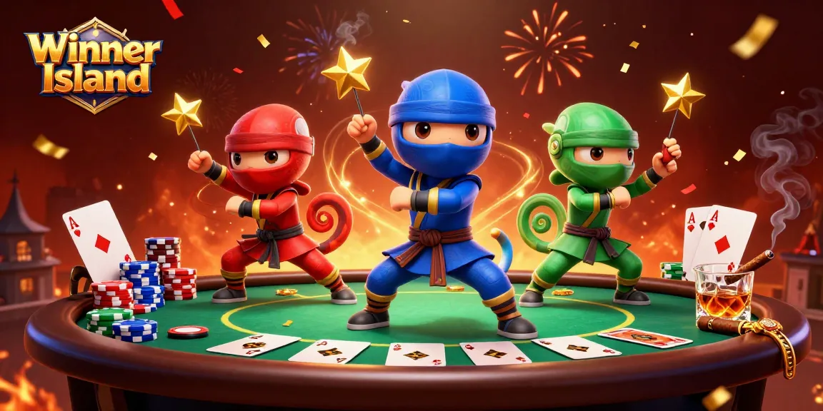 Engage in thrilling gaming at Winner Island Casino with ninja chameleons and poker excitement.