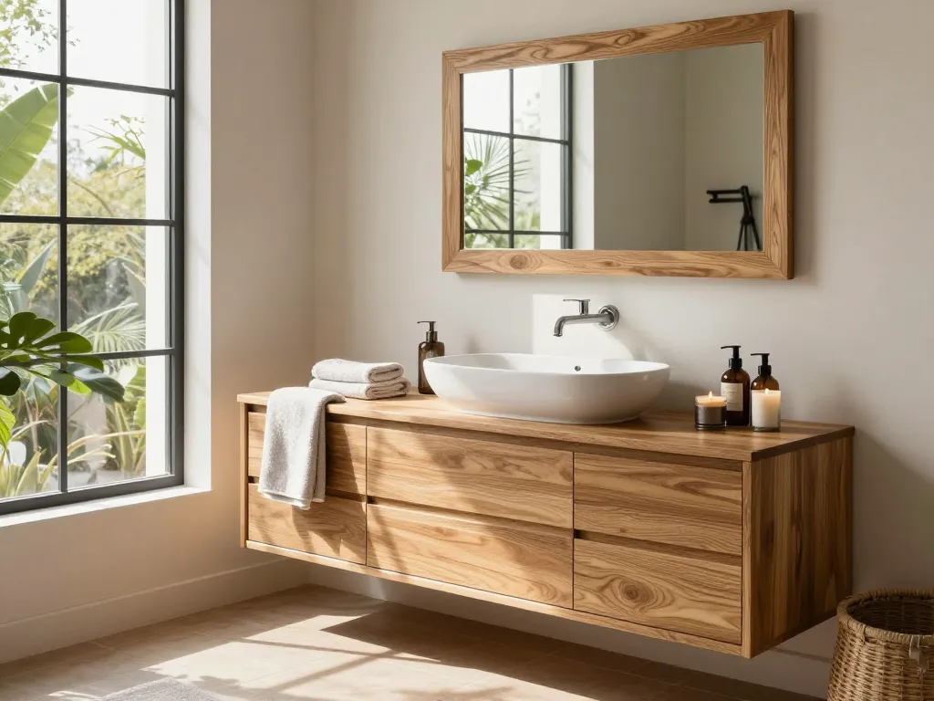 Ontdek de elegante eiken badkamermeubels beschikbaar bij vanheckbadkamers.nl, die moderne stijl met natuurlijke warmte combineren.