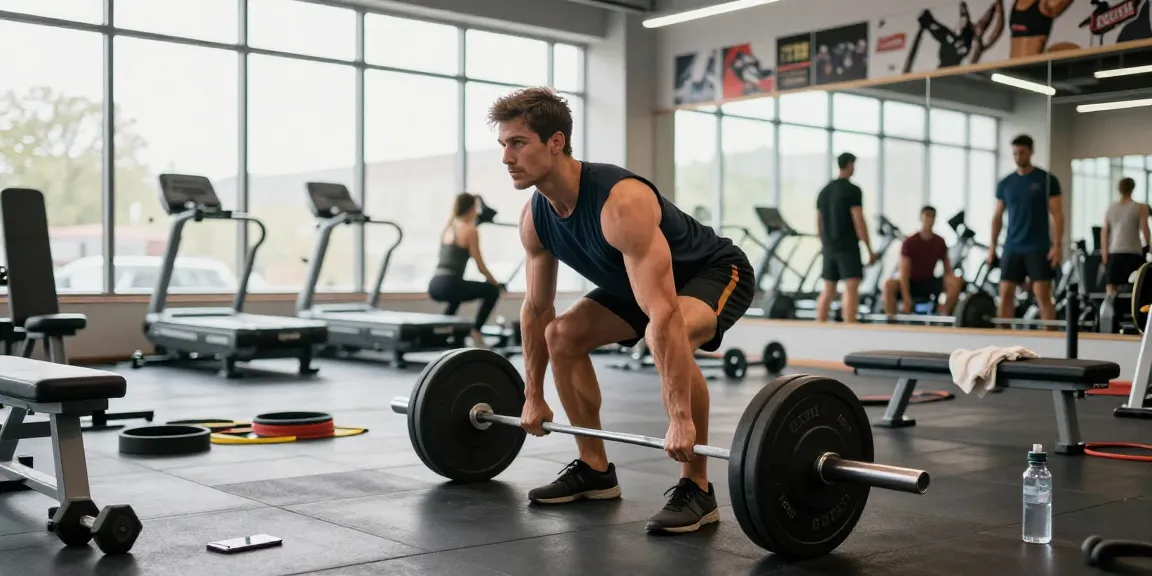 Prime Pharma Steroiden: Bodybuilder lifting weights in a bright gym, showcasing strength and dedication.