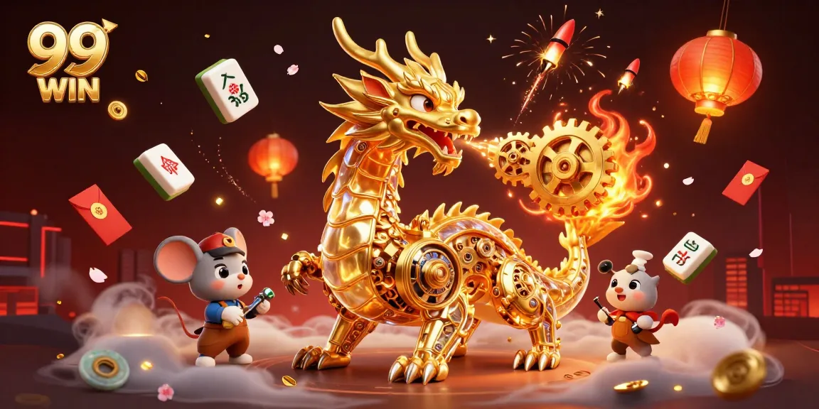 Experience exciting gameplay at 99 WIN, featuring vibrant casino elements in a dynamic illustration.