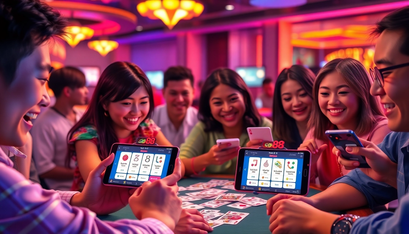 Engaging online gaming experience at https://go88c1.com/ with players enjoying card games.
