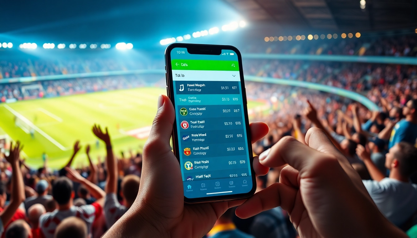 Engaging kèo nhà cái interface displayed on a smartphone during a thrilling football match.