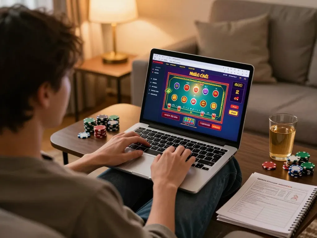 Person playing on Nhà cái 88bet online casino platform, immersed in a vibrant gaming session.