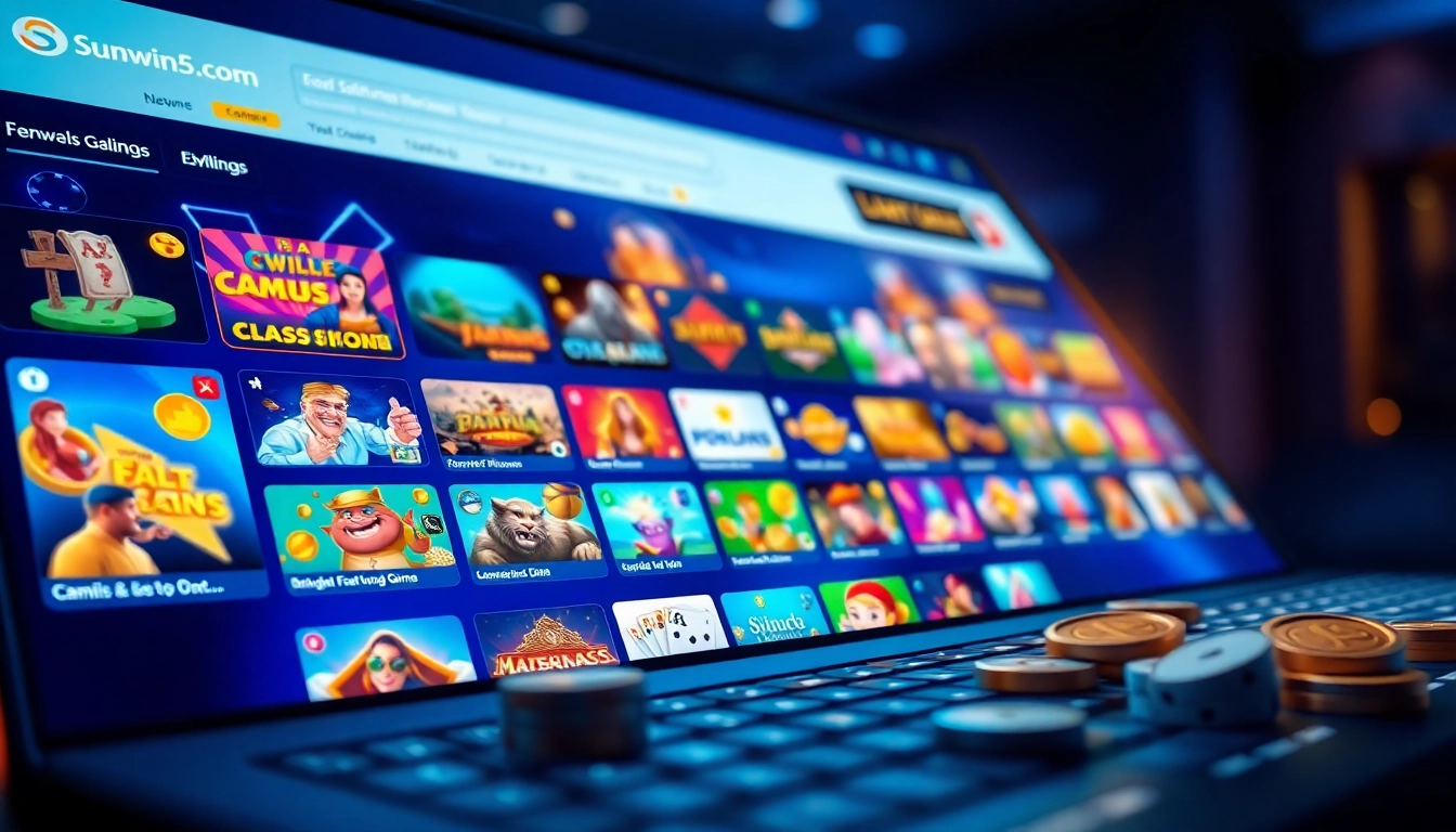 Experience thrilling gameplay at https://sunwin5.com/ with a vibrant interface showcasing diverse games.