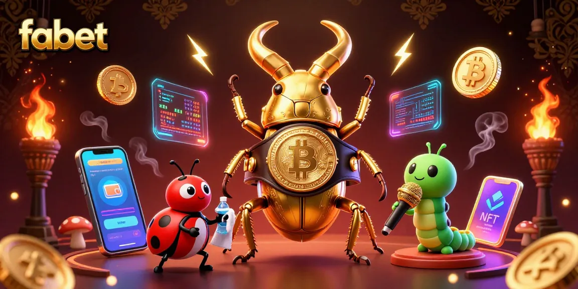 Engage with fabet's thrilling gaming world featuring a golden stag beetle and ladybug in a lively casino ring.