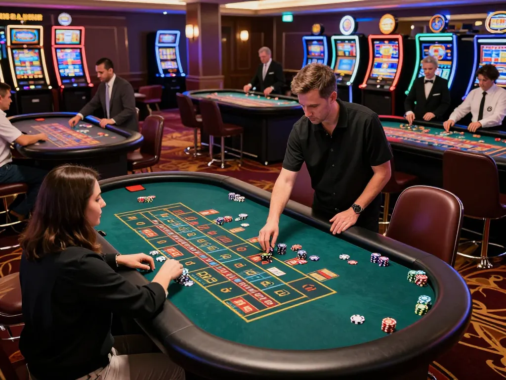 Engaging players at w 88 casino roulette tables, showcasing vibrant betting action and luxury ambiance.