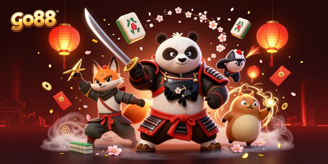Experience go88's vibrant gameplay with our dynamic 3D illustration featuring rich casino elements.