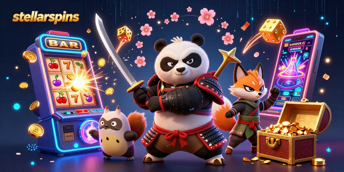 Engage with stellarspins through a vibrant 3D casino scene filled with captivating gaming elements.