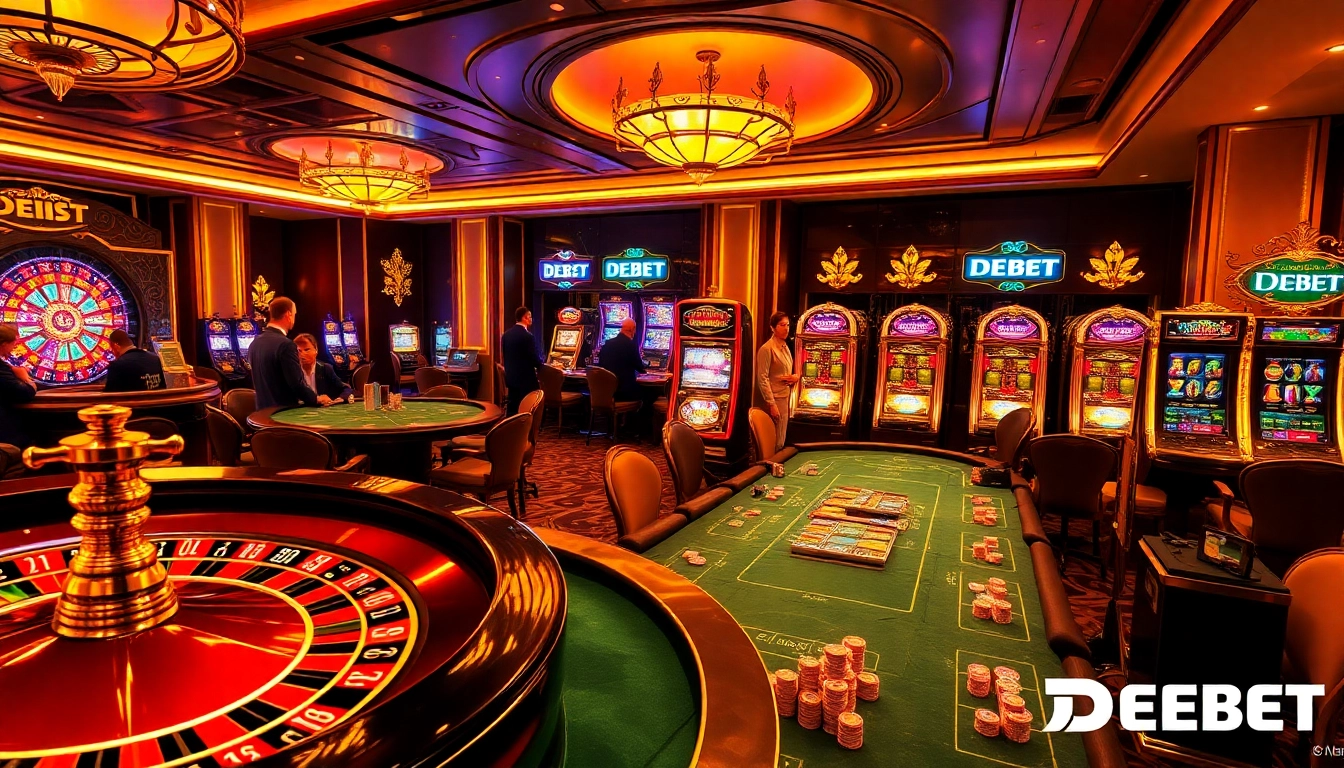 Experience the thrill of gambling at DEBET's luxurious casino with vibrant games and excitement.