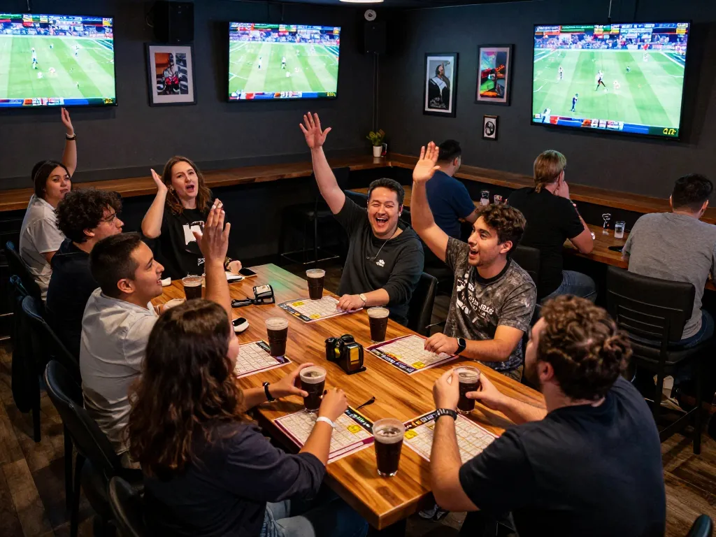 Engaging atmosphere of Nhà cái Red88 sports betting with fans cheering for live games.