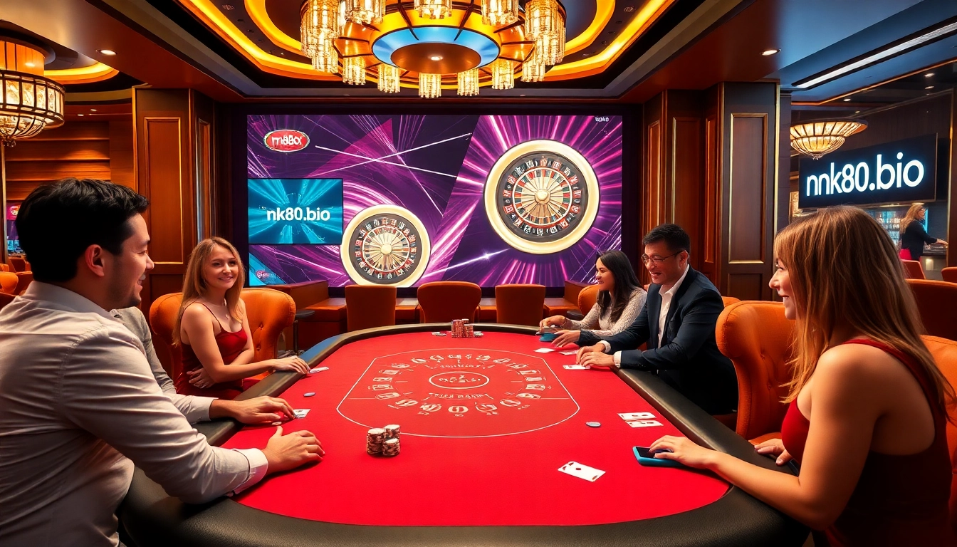 Engage in thrilling gameplay at nk88.bio with vibrant casino chips and cards on display.