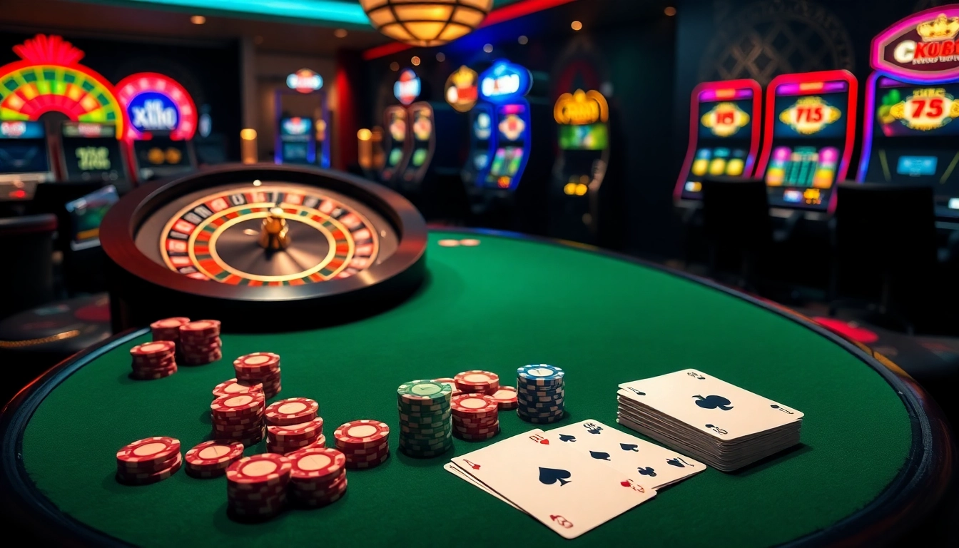 Experience the thrill of betting at KU88 with glamorous casino elements and vibrant gaming action.
