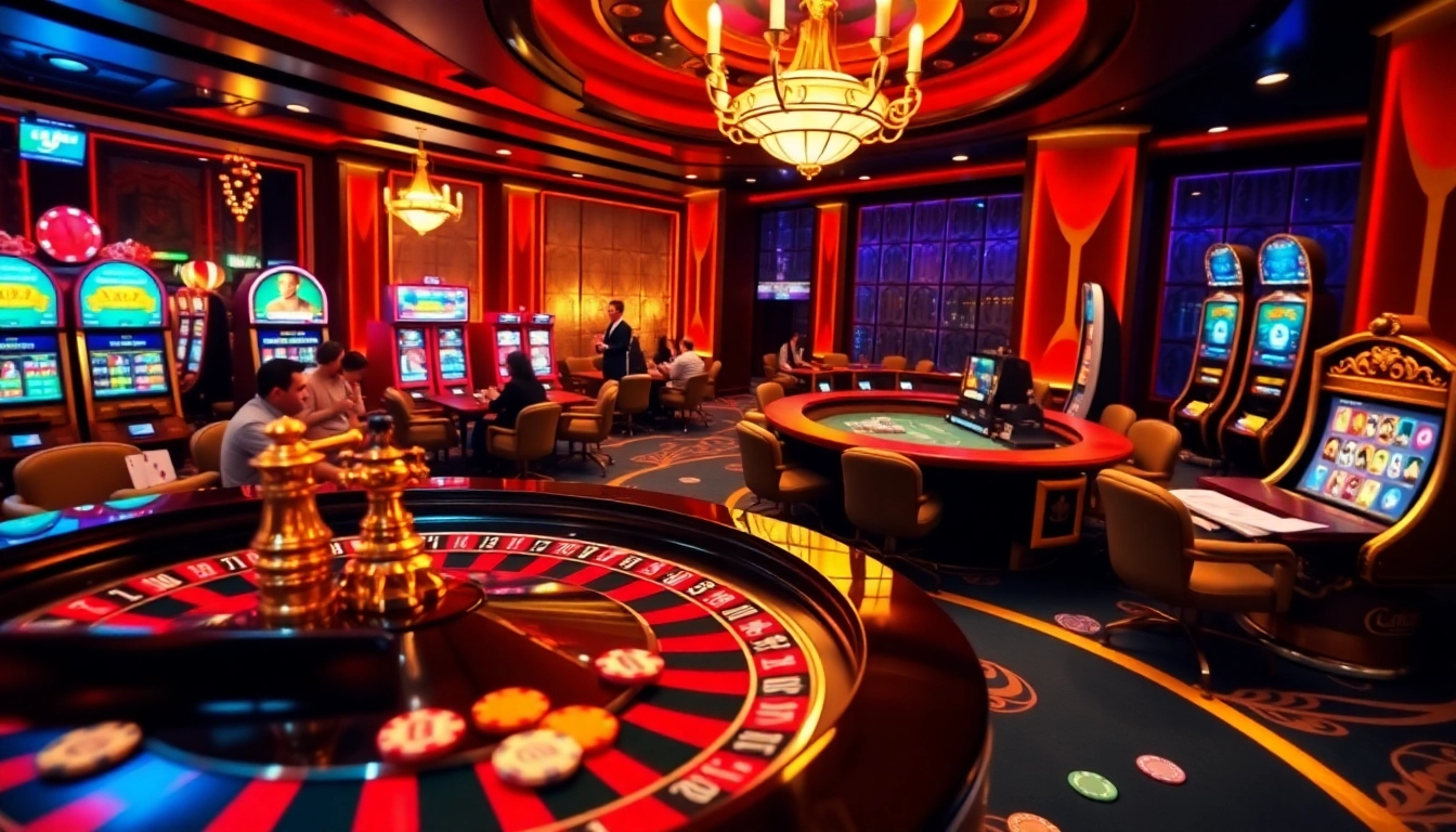 Experience the thrill of Lucky88 đăng nhập with an engaging poker and roulette scene.