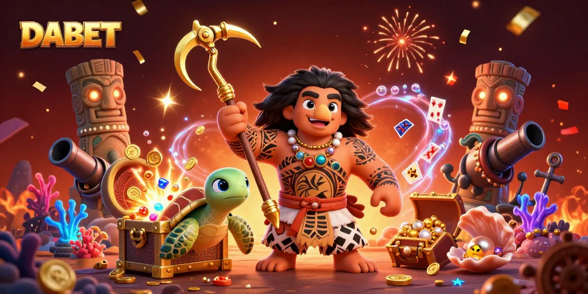 DABET demigod hawk and turtle amid celebration effects, gold coins and game elements